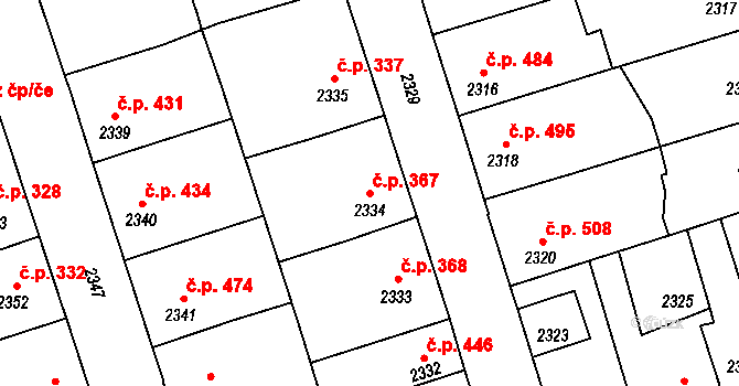 Kročehlavy 367, Kladno na parcele st. 2334 v KÚ Kročehlavy, Katastrální mapa