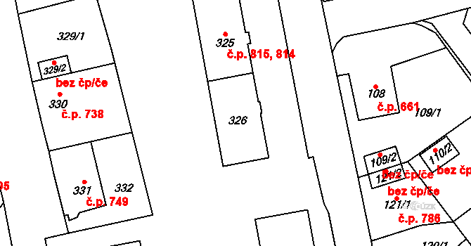 Kynšperk nad Ohří 814,815 na parcele st. 326 v KÚ Kynšperk nad Ohří, Katastrální mapa