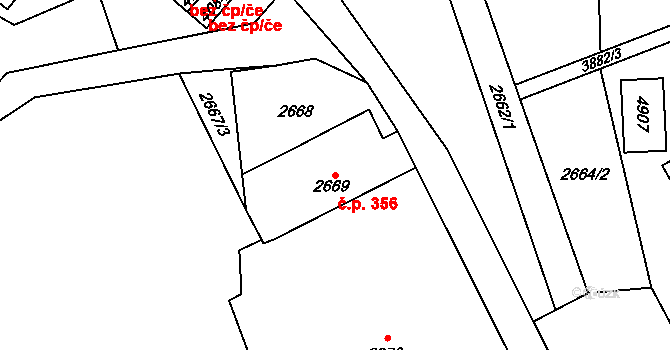 Žamberk 356 na parcele st. 2669 v KÚ Žamberk, Katastrální mapa