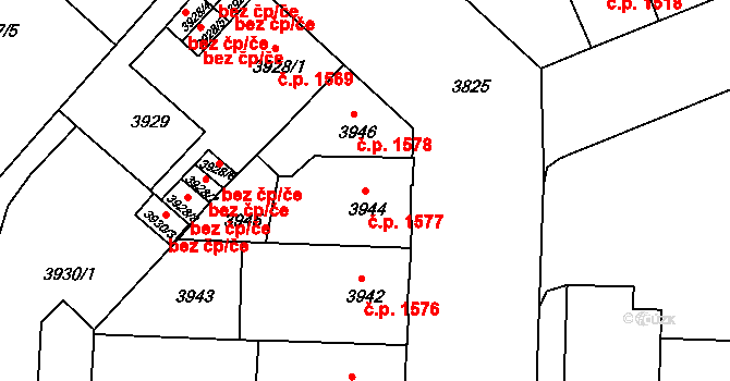 České Budějovice 3 1577, České Budějovice na parcele st. 3944 v KÚ České Budějovice 3, Katastrální mapa