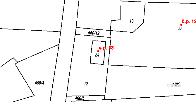 Litohrady 13, Rychnov nad Kněžnou na parcele st. 24 v KÚ Litohrady, Katastrální mapa