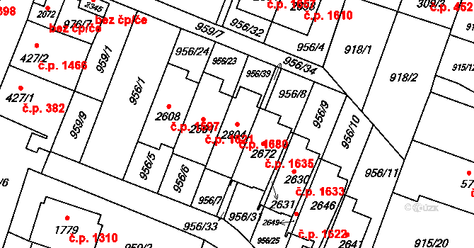 Kateřinky 1680, Opava na parcele st. 2804 v KÚ Kateřinky u Opavy, Katastrální mapa
