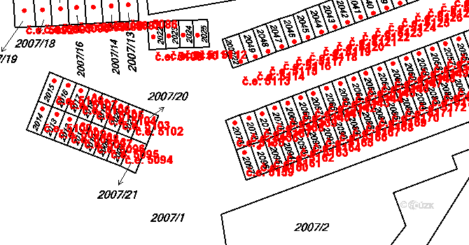 Kadaň 5135 na parcele st. 2073 v KÚ Kadaň, Katastrální mapa