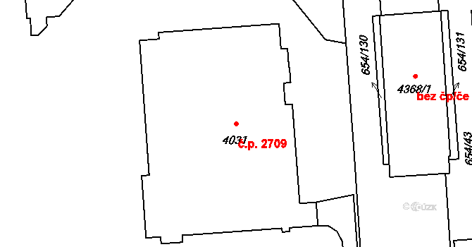 Zábřeh 2709, Ostrava na parcele st. 4031 v KÚ Zábřeh nad Odrou, Katastrální mapa