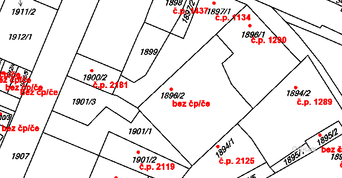 Turnov 38885115 na parcele st. 1896/2 v KÚ Turnov, Katastrální mapa