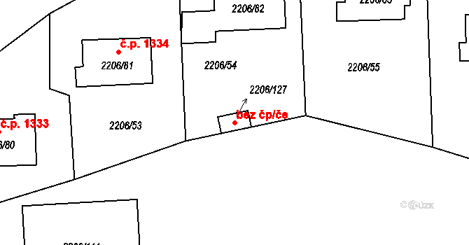 Pelhřimov 39249115 na parcele st. 2206/127 v KÚ Pelhřimov, Katastrální mapa