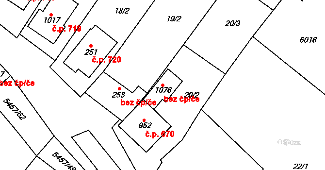 Polešovice 40637115 na parcele st. 1076 v KÚ Polešovice, Katastrální mapa