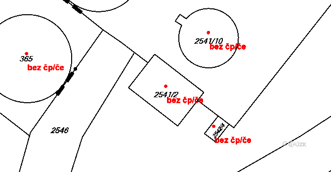 Praha 42784115 na parcele st. 2541/2 v KÚ Ruzyně, Katastrální mapa
