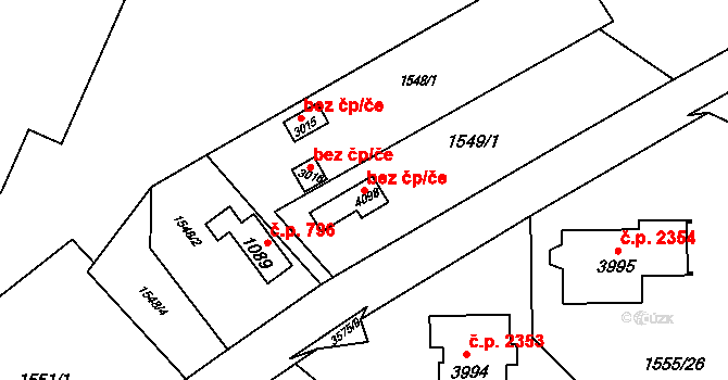 Rožnov pod Radhoštěm 45660115 na parcele st. 4098 v KÚ Rožnov pod Radhoštěm, Katastrální mapa