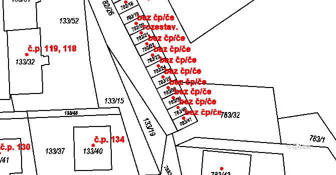 Blížejov 48414115 na parcele st. 783/38 v KÚ Blížejov, Katastrální mapa