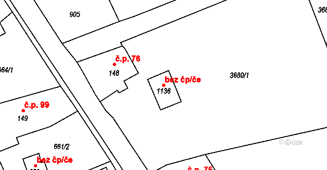 Jílové 49056115 na parcele st. 1136 v KÚ Jílové u Děčína, Katastrální mapa