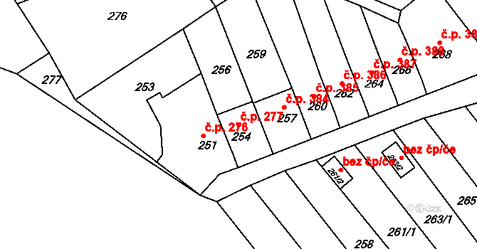 Šenov u Nového Jičína 277 na parcele st. 254 v KÚ Šenov u Nového Jičína, Katastrální mapa