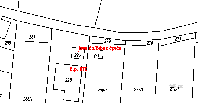 Osíčko 102923116 na parcele st. 219 v KÚ Příkazy u Osíčka, Katastrální mapa