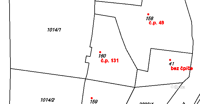 Dražov 131, Stanovice na parcele st. 160 v KÚ Dražov, Katastrální mapa