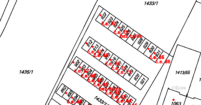 Brtnice 69 na parcele st. 914 v KÚ Brtnice, Katastrální mapa