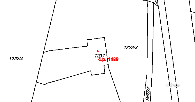 Nymburk 1188 na parcele st. 1237 v KÚ Nymburk, Katastrální mapa