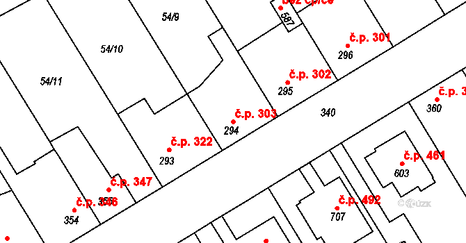 Litol 303, Lysá nad Labem na parcele st. 294 v KÚ Litol, Katastrální mapa