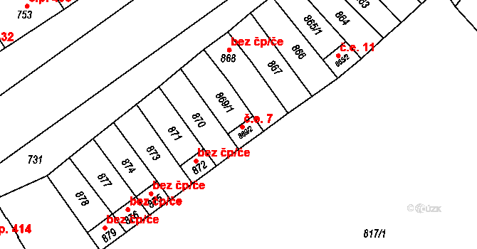 Mikulčice 7, Katastrální mapa