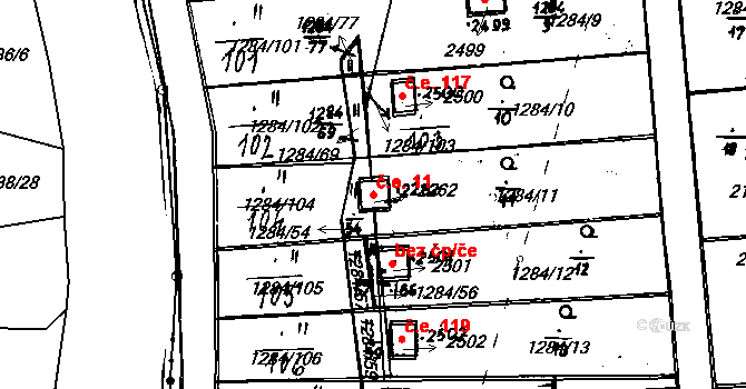 Úšovice 11, Mariánské Lázně na parcele st. 2262 v KÚ Úšovice, Katastrální mapa