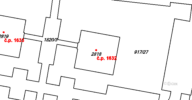 Přelouč 1632 na parcele st. 2818 v KÚ Přelouč, Katastrální mapa