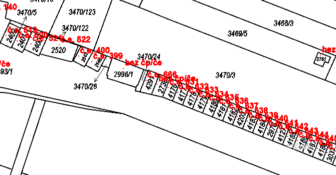 Kyjov 631 na parcele st. 4176 v KÚ Kyjov, Katastrální mapa