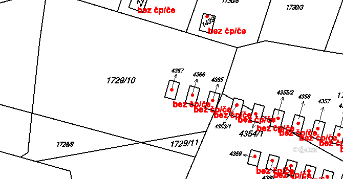 Rožnov pod Radhoštěm 41247116 na parcele st. 4367 v KÚ Rožnov pod Radhoštěm, Katastrální mapa
