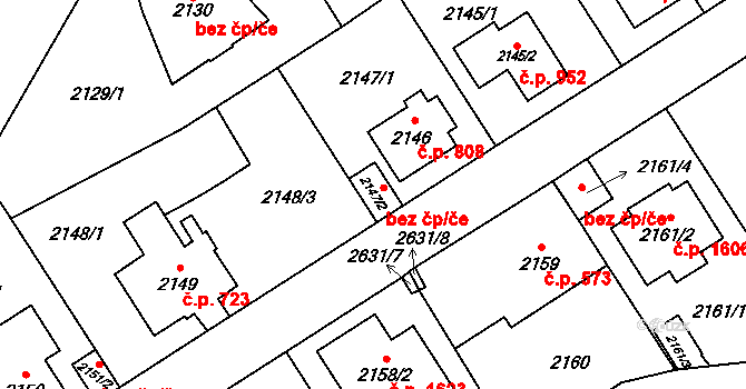 Praha 42584116 na parcele st. 2147/2 v KÚ Radotín, Katastrální mapa