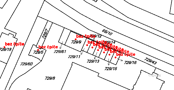 Teplice 45147116 na parcele st. 729/11 v KÚ Teplice-Řetenice, Katastrální mapa