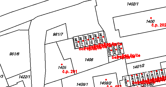 Vimperk 46177116 na parcele st. 981/17 v KÚ Vimperk, Katastrální mapa