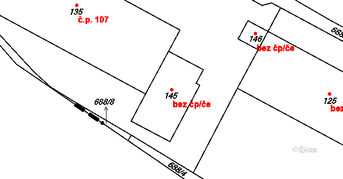 Plumlov 47734116 na parcele st. 145 v KÚ Hamry, Katastrální mapa
