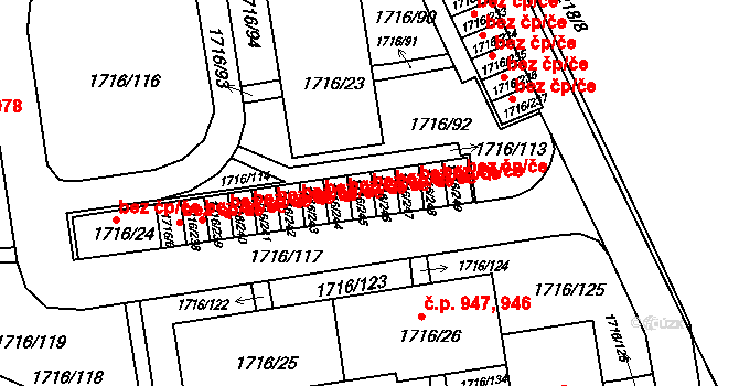 Liberec 48521116 na parcele st. 1716/245 v KÚ Rochlice u Liberce, Katastrální mapa