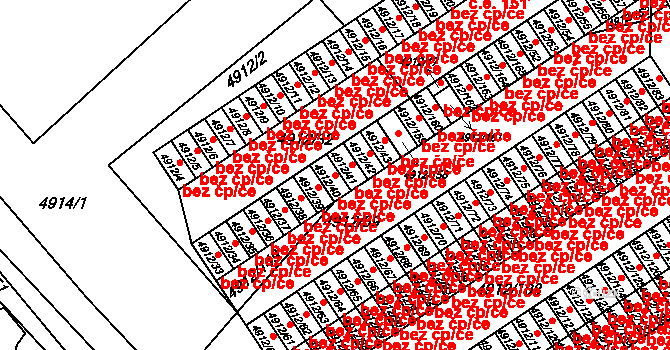 Chomutov 50047116 na parcele st. 4912/40 v KÚ Chomutov I, Katastrální mapa