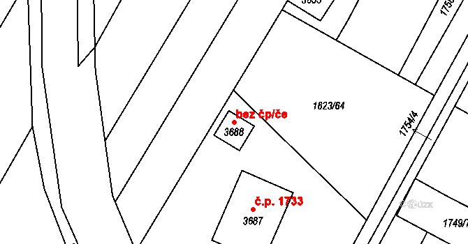 Bystřice pod Hostýnem 104731117 na parcele st. 3688 v KÚ Bystřice pod Hostýnem, Katastrální mapa