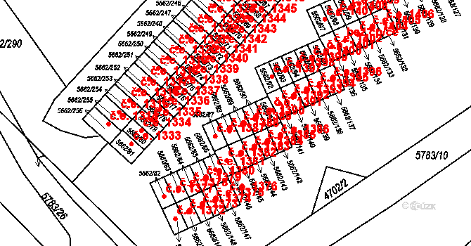 Jihlava 1389 na parcele st. 5662/89 v KÚ Jihlava, Katastrální mapa