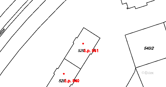 Lutyně 841, Orlová na parcele st. 529 v KÚ Horní Lutyně, Katastrální mapa