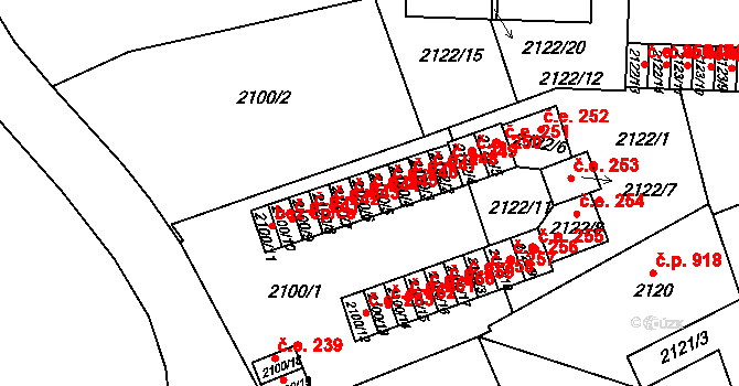 Ústí nad Labem-centrum 245, Ústí nad Labem na parcele st. 2100/6 v KÚ Ústí nad Labem, Katastrální mapa