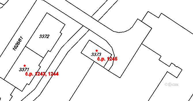 Bolevec 1245, Plzeň na parcele st. 3373 v KÚ Bolevec, Katastrální mapa