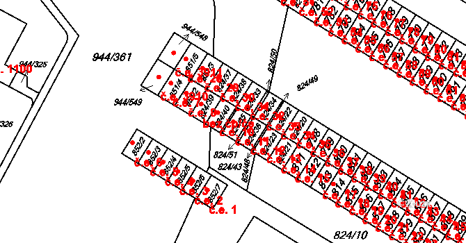 Šumbark 11, Havířov na parcele st. 824/35 v KÚ Šumbark, Katastrální mapa