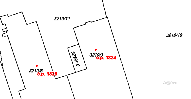 Nové Město 1824, Karviná na parcele st. 3219/3 v KÚ Karviná-město, Katastrální mapa