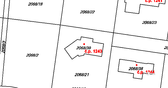Liberec XIV-Ruprechtice 1243, Liberec na parcele st. 2068/39 v KÚ Ruprechtice, Katastrální mapa