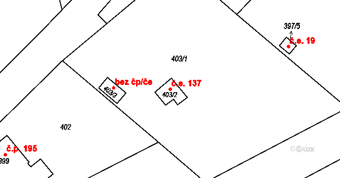 Josefov 137, Jaroměř na parcele st. 403/2 v KÚ Josefov u Jaroměře, Katastrální mapa