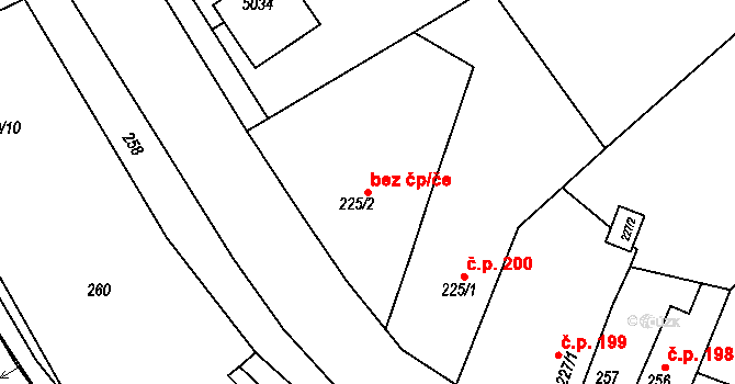 Žamberk 280 na parcele st. 225/2 v KÚ Žamberk, Katastrální mapa