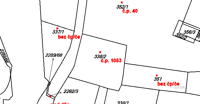 Týniště nad Orlicí 1053 na parcele st. 338/2 v KÚ Týniště nad Orlicí, Katastrální mapa