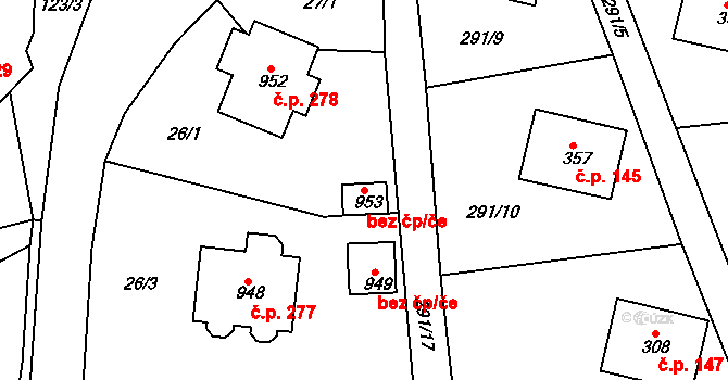Cheb 43379117 na parcele st. 953 v KÚ Háje u Chebu, Katastrální mapa