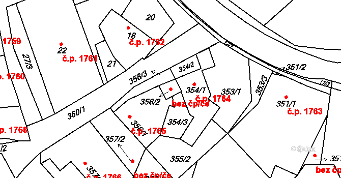 Moravský Krumlov 44612117 na parcele st. 356/2 v KÚ Polánka u Moravského Krumlova, Katastrální mapa