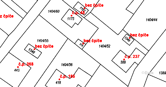 Čerčany 45370117 na parcele st. 519 v KÚ Čerčany, Katastrální mapa