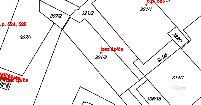 Zbýšov 46041117 na parcele st. 321/3 v KÚ Zbýšov u Oslavan, Katastrální mapa