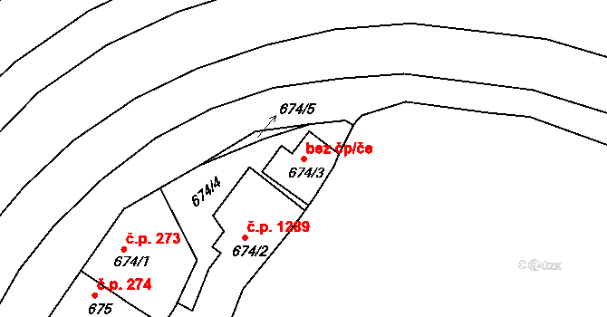 Holešov 47586117 na parcele st. 674/3 v KÚ Holešov, Katastrální mapa