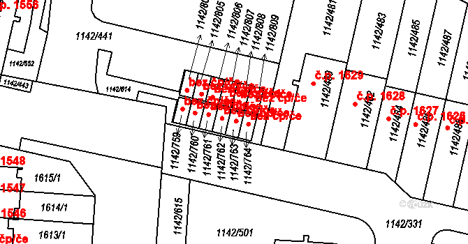 Praha 47829117 na parcele st. 1142/763 v KÚ Řepy, Katastrální mapa