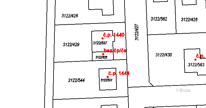 Pohořelice 80032117 na parcele st. 3122/628 v KÚ Pohořelice nad Jihlavou, Katastrální mapa